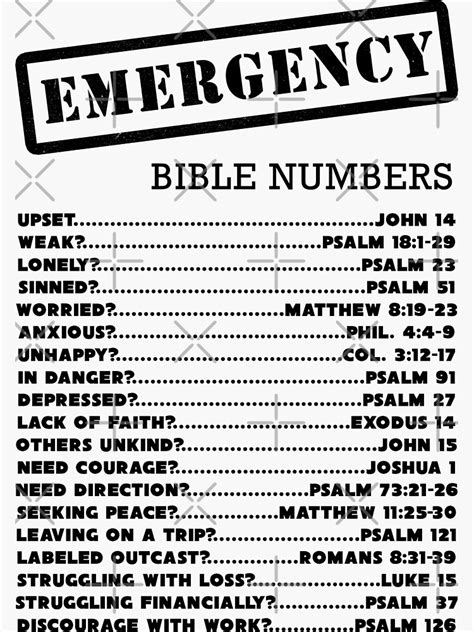 Bible Emergency Numbers Printable Printable Templates