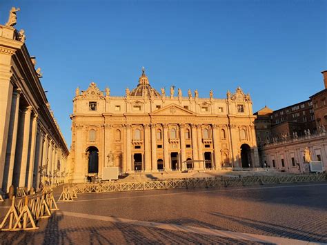 Early Sunrise Visit To St Peters Basilica In Vatican City Rome