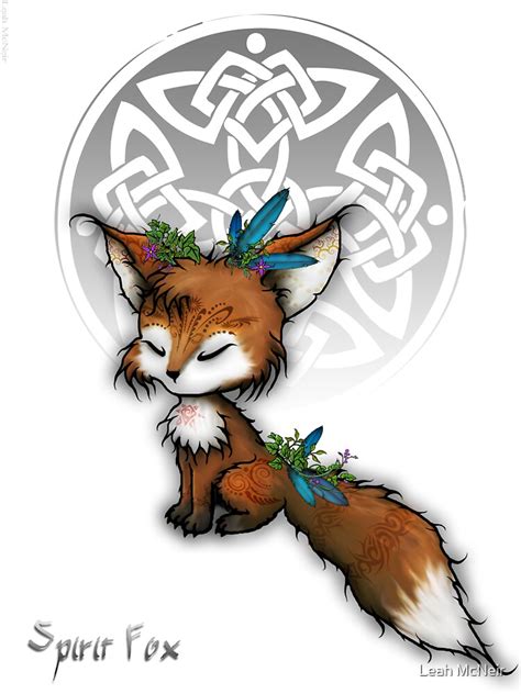 Celtic Spirit Fox By Leah Mcneir Redbubble