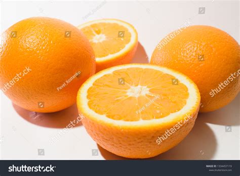 Orange Halves On White Background Stock Photo 1334457119 Shutterstock