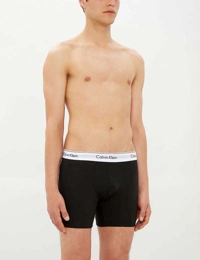Calvin Klein Pack Of Two Modern Cotton Body Defining Fit Stretch Cotton Trunks In Black Heather