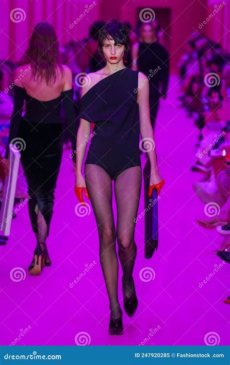A Model Walks The Runway At The Sportmax Fashion Show Editorial Image Image Of Fall Black