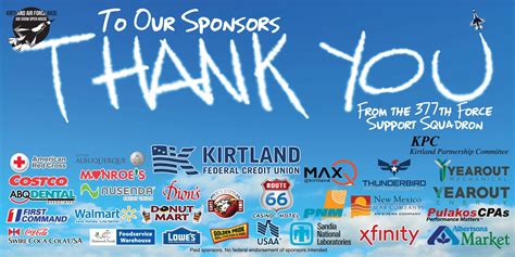 Thank You Sponsors Kirtland Force Support