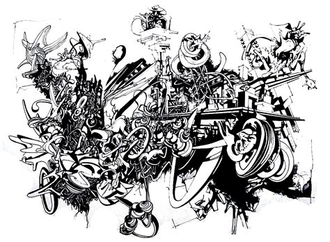 Download Strange Graffitis - Street Art Adult Coloring Pages