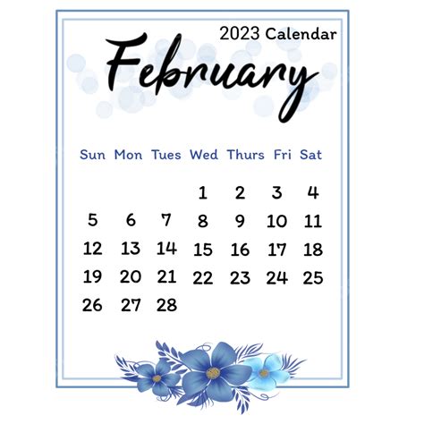 February 2023 Calendar Png Transparent 2023 Calendar February With