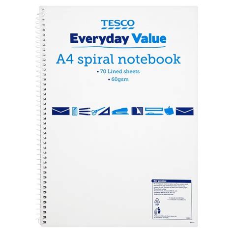 Tesco A4 Notebook 140 Pages Tesco Groceries