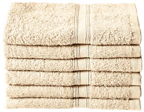 156002 Northpoint Solid 6 Pack Cotton Terry Washcloth 13 X 13 Mocha