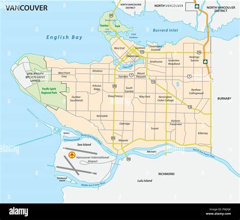 Vancouver Road And Neighborhood Map Stock Vector Image And Art Alamy