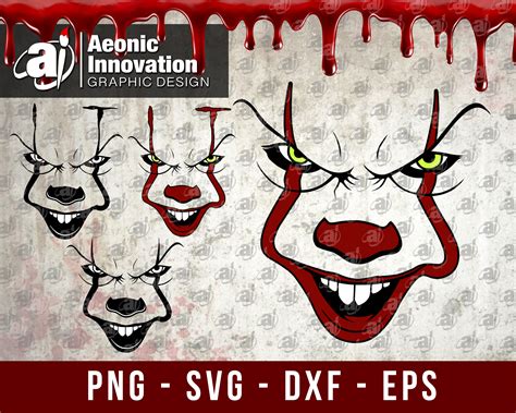 Pennywise Svg It Svg Clown Svg Halloween Svg Cricut File Etsy Canada