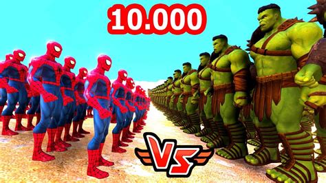 10000 ÖrÜmcek Adam Vs 10000 Hulk Süper Kahramanlar Youtube