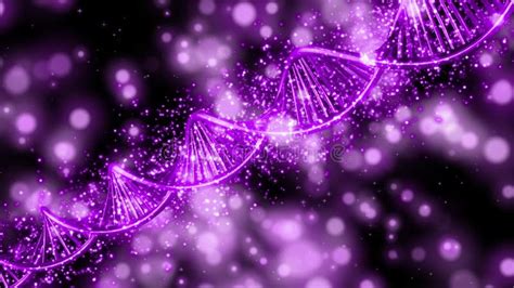 Purple Dna Chain Atoms Motion Particle Loop Animation Stock Footage