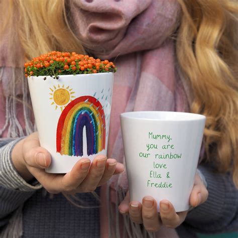 Maybe you would like to learn more about one of these? Mother's Day Rainbow Personalised Plant Pot Gift By So ...