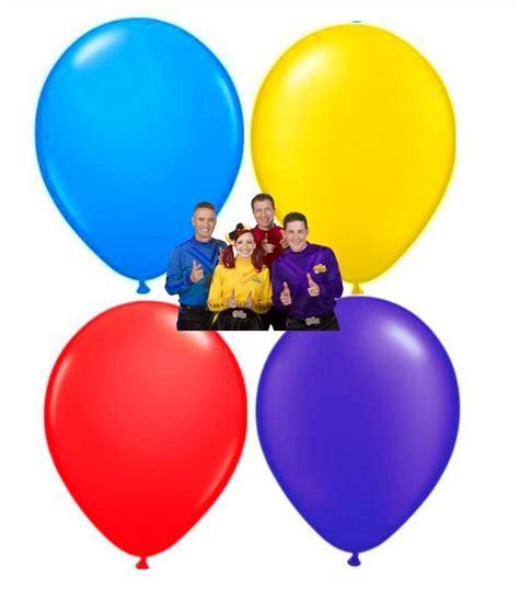 Wiggles Party Balloons Set 16pce Metallic Balloons Helium Qlty