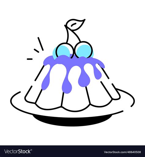 Handy Doodle Icon Of Jelly Pudding Royalty Free Vector Image