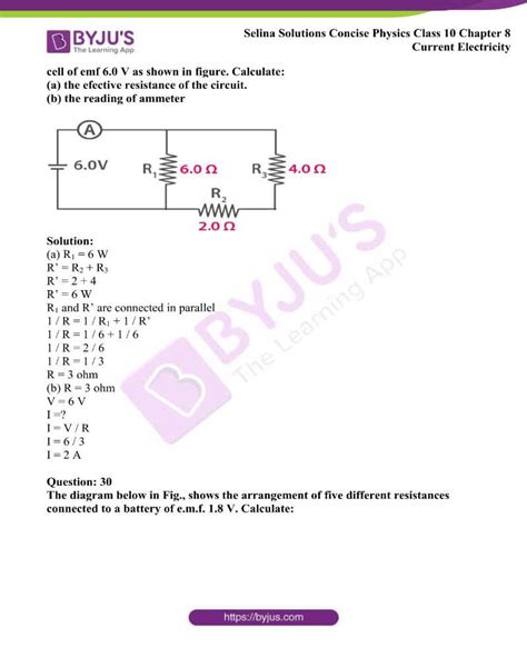 Selina Solutions Concise Physics Class Chapter Current Electricity