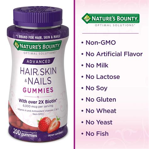 Natures Bounty Optimal Solutions Advanced Hair Skin And Nails Gummies