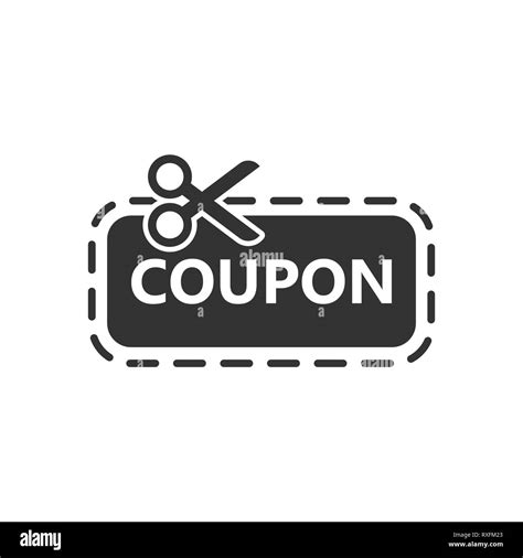 Discount Coupon Icon In Flat Style Scissors With Price Tag Vector