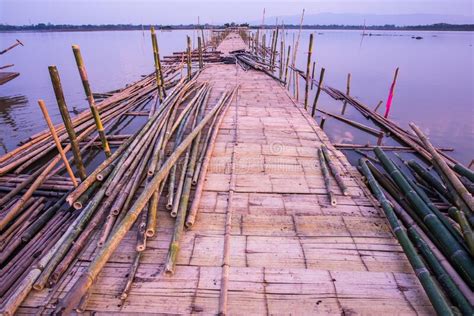 Bamboo Bridge On The Lake Stock Photo Image Of Natural 247159876