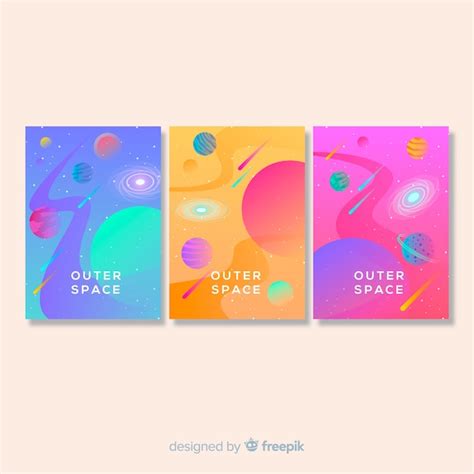 Free Vector Colorful Hand Drawn Galaxy Poster
