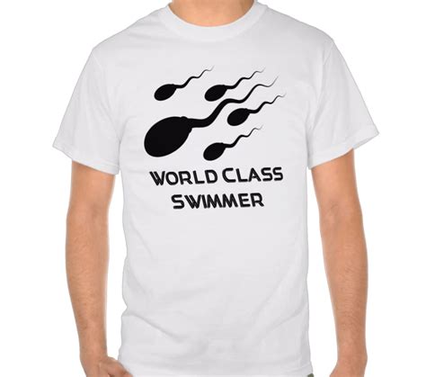 World Class Swimmer T Shirt Funny Sperm Semen Shirt Sex Joke