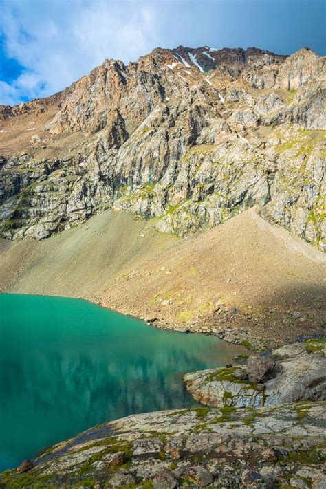 Landscape With Mountain Lake Ala Kul Kyrgyzstan Stock Image Image