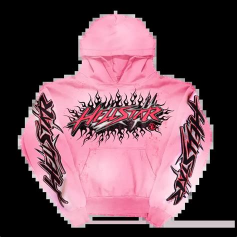 Y2k Hoodie Sweatshirt Hellstar Hip Hop Alphabet Graphic Print Pink
