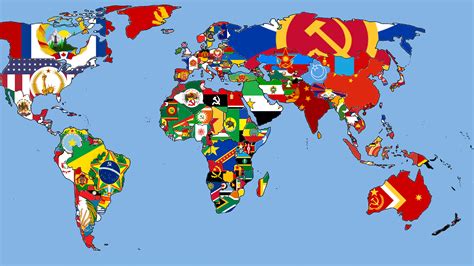 Flags On The World Map Gambaran