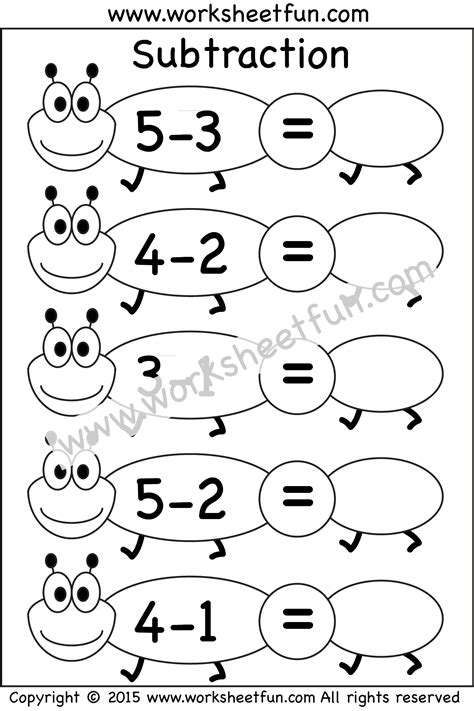Subtraction Within 5 One Worksheet Free Printable Worksheets