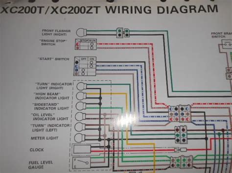 Yamaha Oem Factory Color Wiring Diagram Schematic 1987 Xc200t Xc200 T