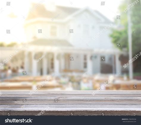 Table Top Blur Building Background Stock Photo Edit Now 270078104