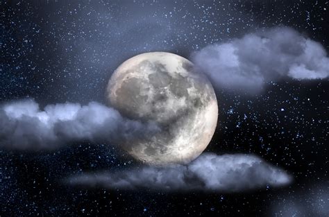 Night Sky With Moon And Stars Free Stock Photo Public Domain Pictures