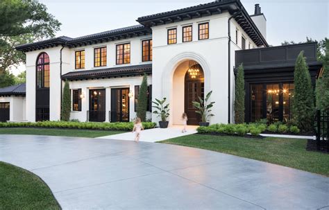 Gorgeous White Mediterranean Style Home With Black Framed With Regard