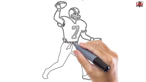 How To Draw A Football Player Easy Step By Step Drawing Tutorials For