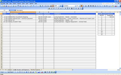 Household Expenses Excel Templates