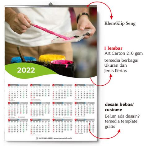 Harga Cetak Kalender Dinding 2023 Lima Warna Offset Printing