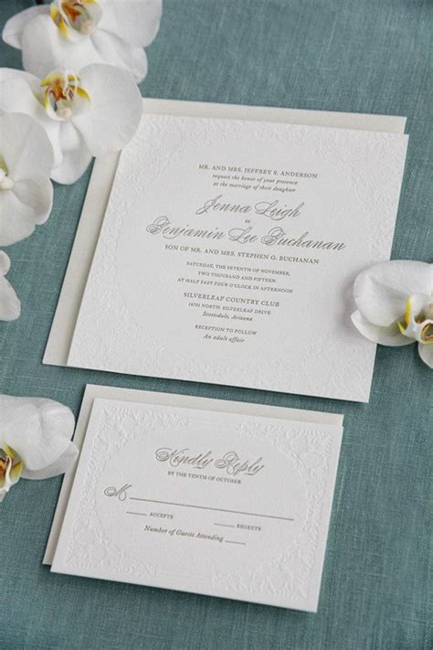 Elegant Letterpress Wedding Invitation Etsy Uk Letterpress Wedding