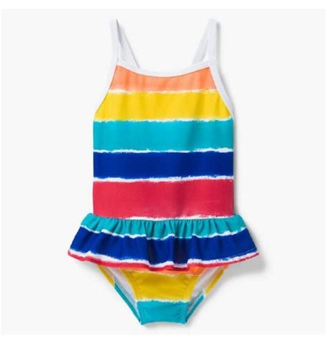 New Gymboree Girls Summer Rainbow 1 Piece Swimsuit Size 18 24 Months 2t