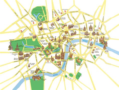 London Tourist Map Central London Landmarks Viaggi Immagini