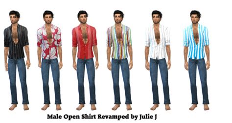 Male Open Shirt Revamp At Julietoon Julie J Sims 4 Updates