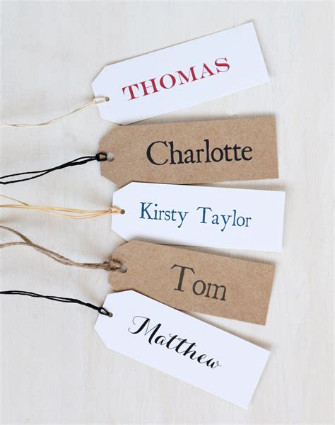 Personalised Place Name Tags | Wedding & Party Name Place