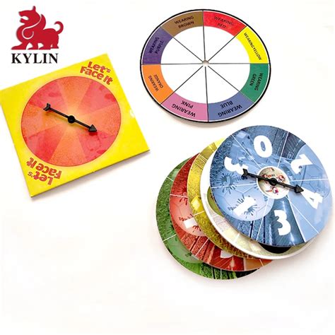 Coloured Cardboard Spinners Optional Math Game Spinner With Rotating