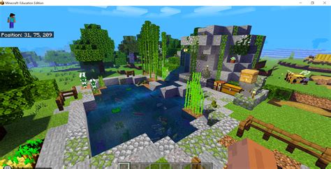 A Created A Pond With A Small Waterfall Rminecraft