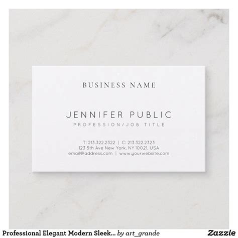 Professional Elegant Modern Sleek Plain Luxury Business Card Luxury