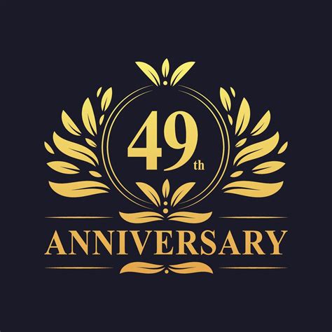 49th Anniversary Design Luxurious Golden Color 49 Years Anniversary