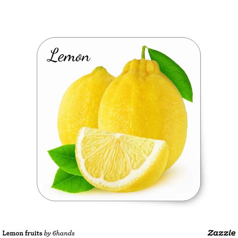 Lemon Fruits Square Sticker In 2021 Fruit Beautiful