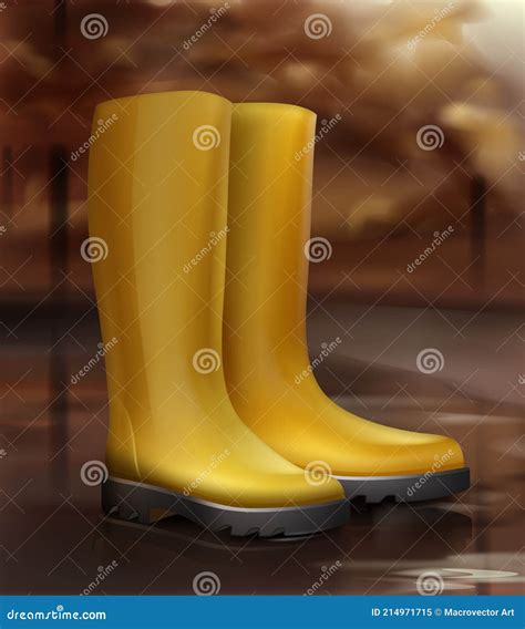 Yellow Rubber Boots Stock Vector Illustration Of Isolated 214971715