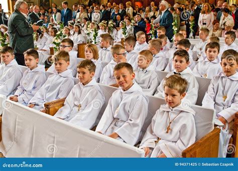 First Holy Communion Ceremony In Poznan Poland 2017 Editorial Image