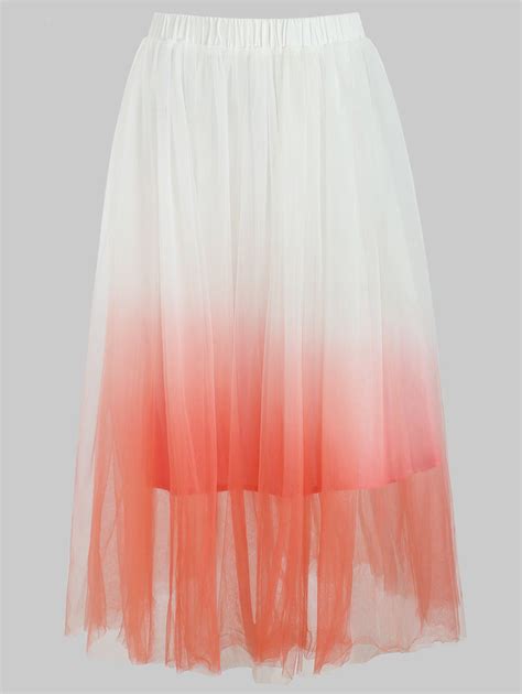 78 Off Ombre Elastic Waist Tulle Skirt Rosegal