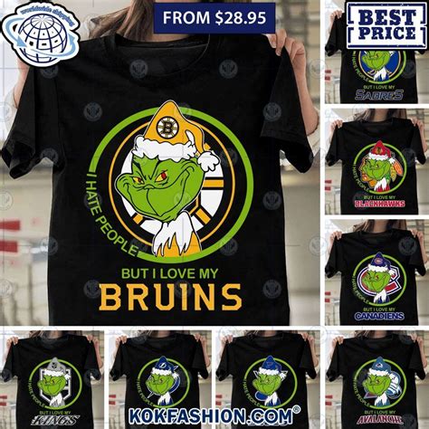 NHL Grinch I Hate People But I Love Custom Team Shirt Kokfashion