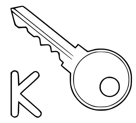Letter K Is For Key Coloring Page Download Print Or Color Online For